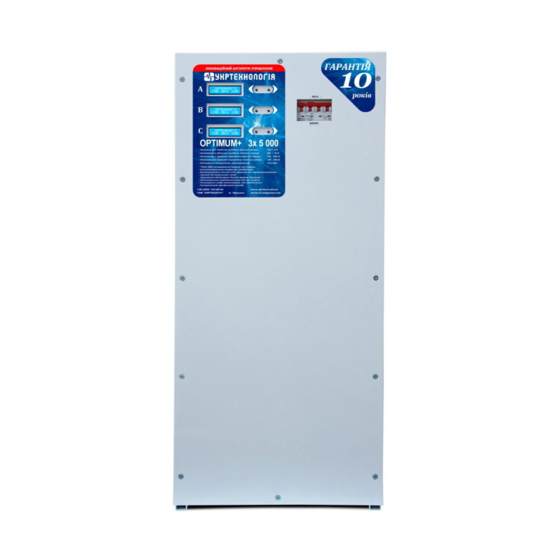 Стабілізатор напруги теристорний OPTIMUM 3х5 (15кВА) 220В, стабілізація 220-450, 12 ступенів