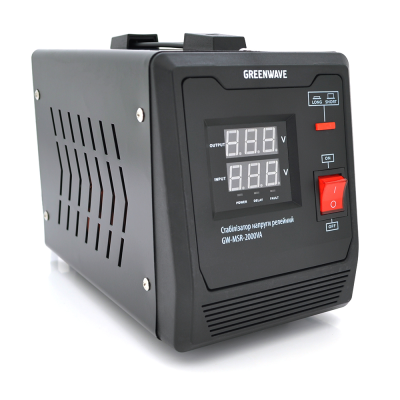 Стабілізатор напруги релейний Green Wave Mauser 2000VA (1400Вт), 1xShuko, DC140-260V, AC220±8%, BOX, Q4