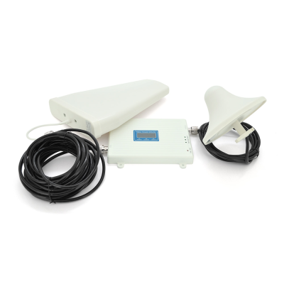 Комплект підсилювач GSM304-3G-4G 900/1800/2100МГц. Підсилювач тридіапазонний, антена прийому 10м кабелю, антена ретрансляції 3 метри. White