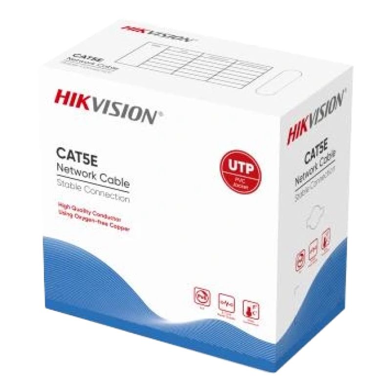 Кабель вита пара Hikvision (для внутрішньої прокладки) 24AWG UTP CAT 5E DS-1LN5E-S