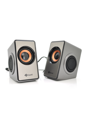 Колонки 2.0 Kisonli T-007 для ПК і ноутбука, USB + 3.5mm, 2x3W, 20Hz- 20KHz, Gray, BOX, Q40