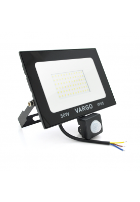 Прожектор LED з датчиком руху Vg-50W, IP65, 6500K, 2700Лм. Box