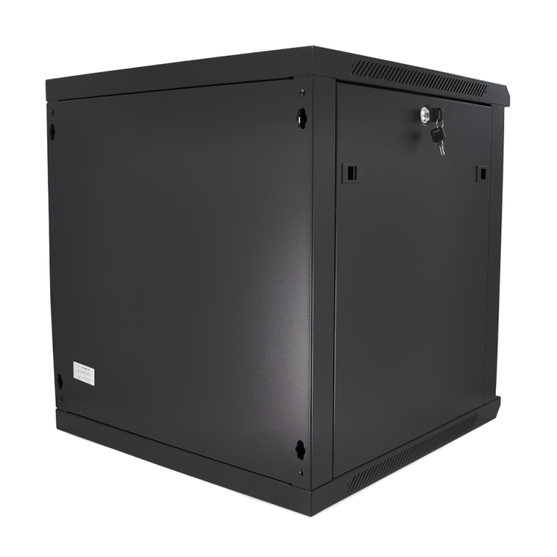 Шафа Merlion 15U, 600*600*768 (Ш*Г*В)мм  загартоване скло, чорна, сталь 1,2мм з замком