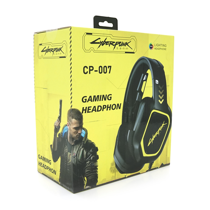 Навушники провідні Cyberpunk CP-007, з мікрофоном і регулюванням гучності, Black, Box