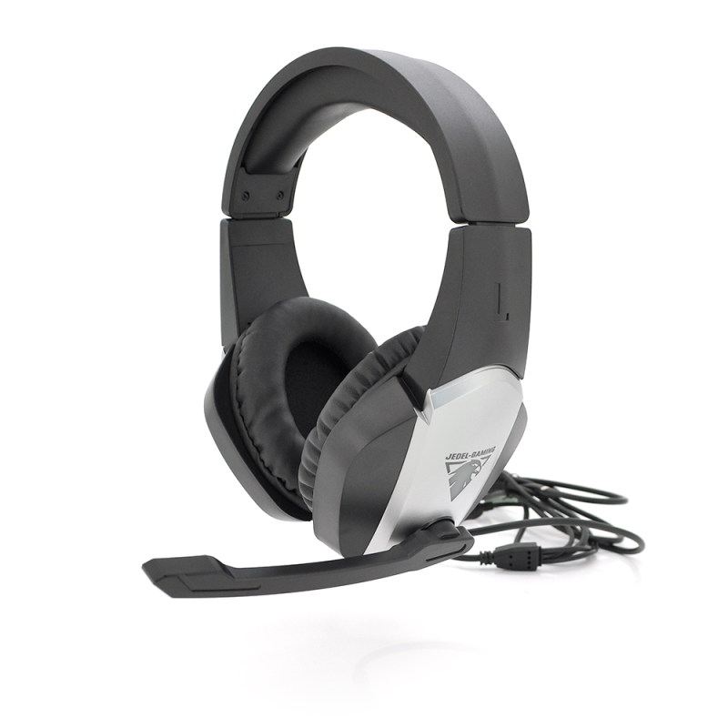 Навушники провідні Jedel GH-220, з мікрофоном і регулюванням гучності, Black / Silver, Box