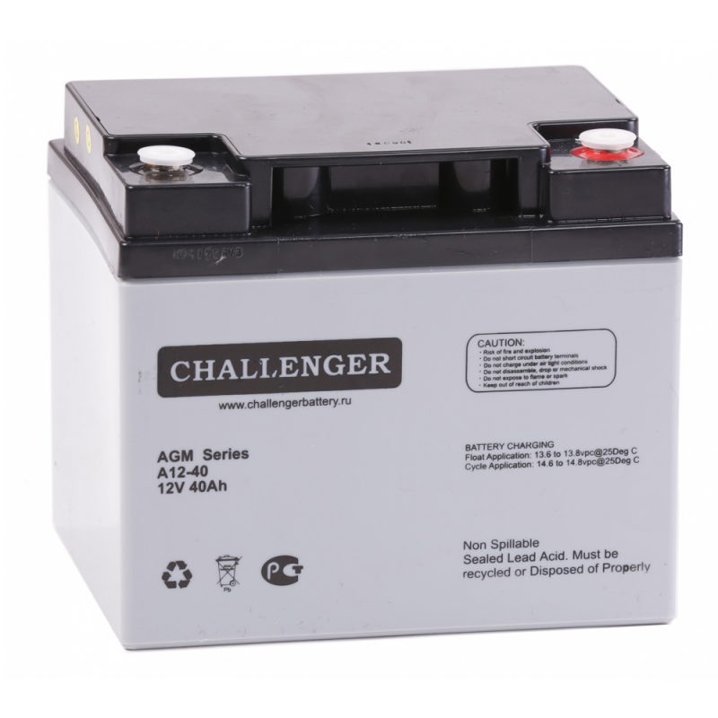 Акумуляторна батарея CHALLENGER А12-40, 12V 40Ah (198х166х171), Q1, ( VRLA AGM )