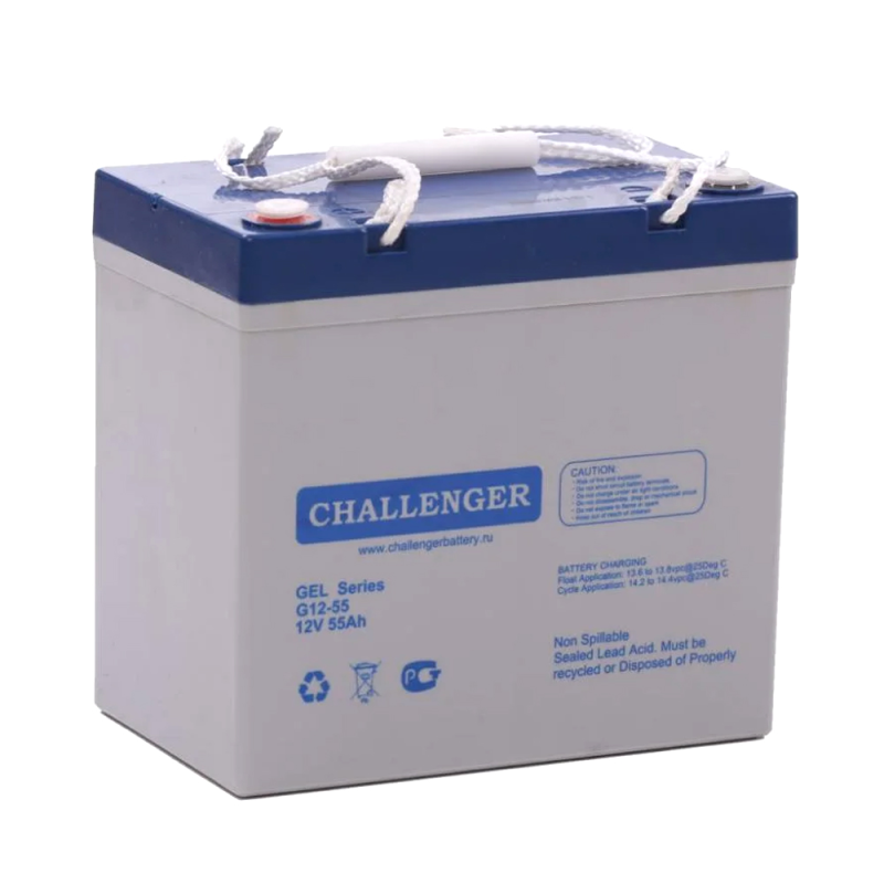 Аккумуляторная батарея CHALLENGER G12-55, GEL 12V 55Ah (195х130х159), Q1