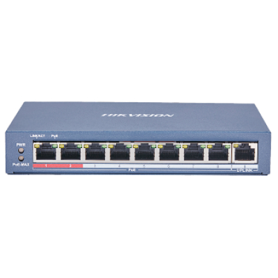 8 портовий POE комутатор Hikvision DS-3E0109P-E(C) 8xRJ45 (100M) PoE + 1x RJ45 (100M)