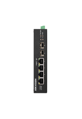4-портовий некерований POE комутатор Hikvision DS-3T0506HP-E/HS, 4×1000 Мбіт/с RJ45 (1 Hi-PoE) + 2×1000 Мбіт/с SFP