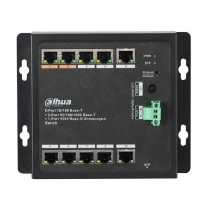 8-портовий POE комутатор Dahua DH-PFS3111-8ET-96-F, 8xPoE(100M) + 2xRJ45(1000M) + 1xSFP(1000M)