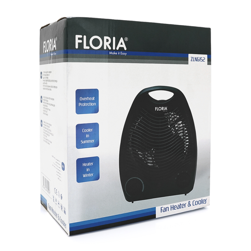 Тепловентилятор Floria ZLN-6152, 2000Вт, 3 режими 1000/2000Вт, Box