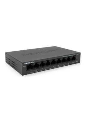 Комутатор POE Mercury MS09CPS з 8 портами POE + 1 порт UP-Link 100Мбіт, БП в комплекті, Q18