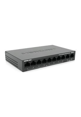 Комутатор POE Mercury MS10CPS з 8 портами POE + 2 порти UP-Link 100Мбіт, БП у комплекті, Q18