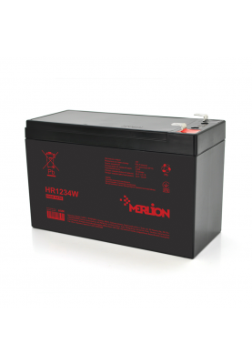 Аккумуляторна батарея MERLION HR1234W, 12V 9,5Ah  ( 151 х 65 х 94 (100) ) Black