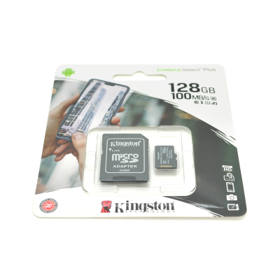 Карта пам'яті Kingston Canvas microSDHC Class 10 UHS-I U3 A2 V30, 128GB