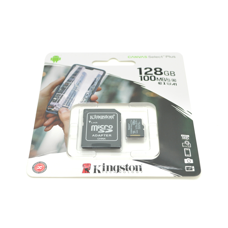 Карта пам'яті Kingston Canvas microSDHC Class 10 UHS-I U3 A2 V30, 128GB