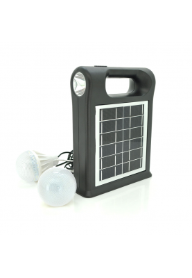 Переносний ліхтар CL22+Solar, Power bank 10000mAh, бічне+центр освітлення, 2+2 режими, MP3 плеєр, 2*USB виходи, 2 лампочки, Box