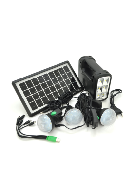 Переносний ліхтар 8017A+Solar, Power bank 10000mAh, 1 режим, MP3 плеєр, USB вихід, 3 лампочки, Box