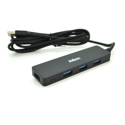 Хаб USB 3.0 Inkax DTS-02, 4 порти, довжина кабель 1,5 м, Box