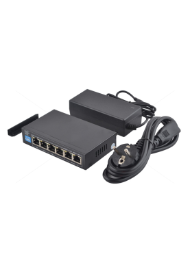 POE комутатор FoxGate S6004G-G2-AI POE (60W) [4 x GE POE + 2 x GE RJ-45] + зовнішній БП 52V 1,25А