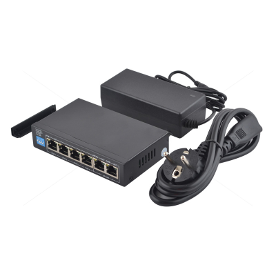 POE комутатор FoxGate S6004G-G2-AI POE (60W) [4 x GE POE + 2 x GE RJ-45] + зовнішній БП 52V 1,25А
