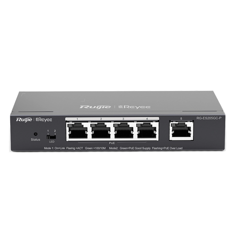 5-портовий гігабітний інтелектуальний POE комутатор Ruijie RG-ES205GC-P