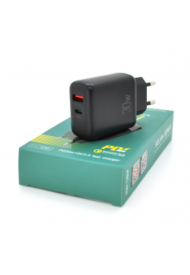 СЗУ AC100-240V iKAKU KSC-668 BOLIAN PD30W+QC3.0 Dual Port charger, Black, Box