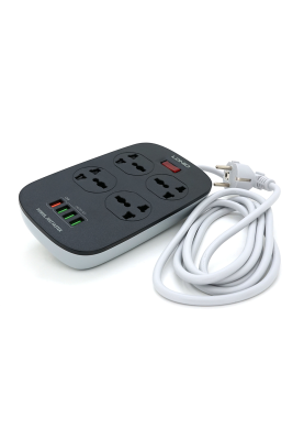 Мережевий фільтр LDNIO SC4407, 4 Розетки + 4 USB, 2 м, перетин 3х0,75мм, White, Box