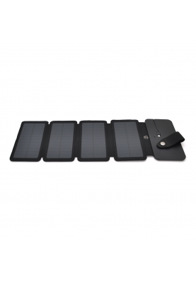 Solar panel 4 Foldings, built-in microUSB cable, Output: 5 /1 А(USB), plastic, Black, Corton box