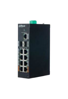 8-портовий некерований гігабітний PoE комутатор DH-PFS3211-8GT-120, 8x1000M c PoE + 2x SFP1000M + 1x RJ45 1000M, 150×110×42 мм
