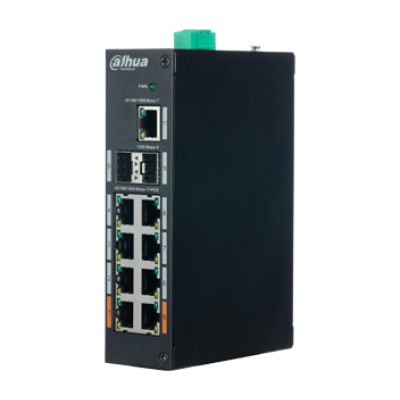 8-портовий некерований гігабітний PoE комутатор DH-PFS3211-8GT-120, 8x1000M c PoE + 2x SFP1000M + 1x RJ45 1000M, 150×110×42 мм