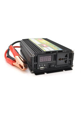 Інвертор напруги Wm-3200 (1900Вт) + Charge 8A, 12/220 з апроксимованою синусоїдою, 1 універсальна розетка + USB, клем + крокодили