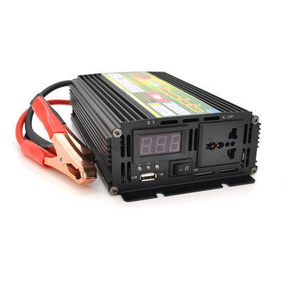 Інвертор напруги Wm-3200 (1900Вт) + Charge 8A, 12/220 з апроксимованою синусоїдою, 1 універсальна розетка + USB, клем + крокодили