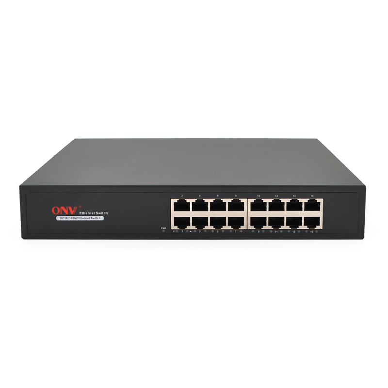 Комутатор Ethernet ONV-H1016 у металевому корпусі, 16*100Мб портів, 270х181х44 мм
