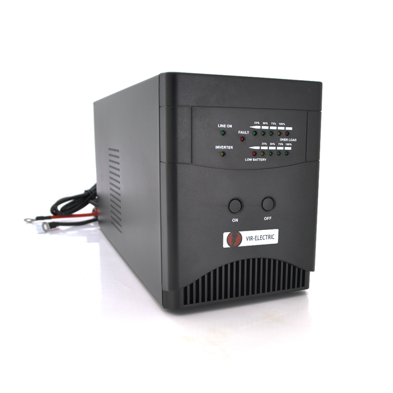 ДБЖ з правильною синусоїдою VIR-ELECTRIC NB-T601LED 1000VA(600Вт), 12V під зовнішню батарею, струм заряду 25А, (375х130х190) Q1