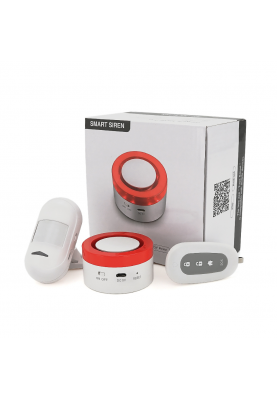 Автономна WiFi сигналізація YOSO Smart Alarm W00 ( Сирена + датчик руху + датчик дверей + Пульт дистанційного керування ) Tuya
