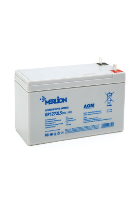 Акумуляторна батарея MERLION AGM GP1272L5 12 V 7,2 Ah (СПЕЦ КЛЕМА)( 150 x 65 x 95 (100) ) White Q10