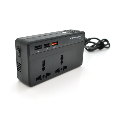 Інвертор напруги Konfulon CZ-01, 200W(24В)+100W(12В), 12/24V/220V, approximated, 2 універсальні розетки+3USB, Box