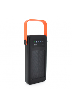 Power bank YM-635 30000mAh Solar, flashlight, Input:5V/2.1A(Micro-USB, Type-C, Lightning), Output:5V/2.1A(4xUSB), plastic, Black, BOX