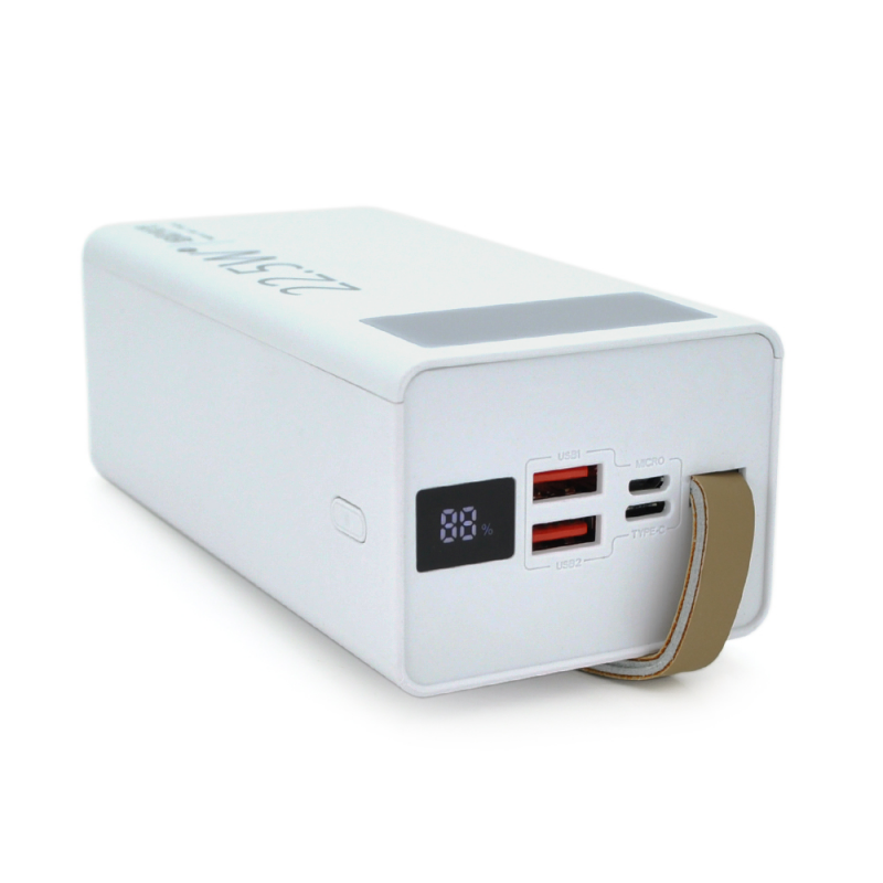 Power bank YM-354 40000mAh, flashlight,Input:5V/2.1A(micro USB,Type-C),Output: 5V /2.1A(2хUSB), Fast Charger PD22.5W(QC3.0)/Type-C,plastic,Black, BOX