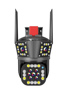 2+2+2Мп Wi-Fi відеокамера з трьома об'єктивами вулична SD/карта YOSO YO-IPC49D6MP50 PTZ 2.8mm V380