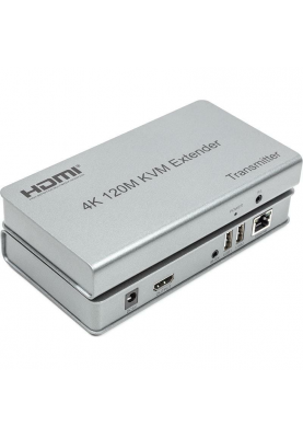 Подовжувач HDMI сигналу HDMI 4K/30hz, до 120м, через CAT5E/6 (HDES120-KVM)