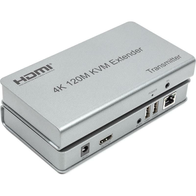 Подовжувач HDMI сигналу HDMI 4K/30hz, до 120м, через CAT5E/6 (HDES120-KVM)
