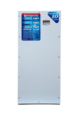 Стабілізатор напруги теристорний OPTIMUM 3х5 HV (15кВА) 220В, стабілізація 285÷520, 12 ступенів