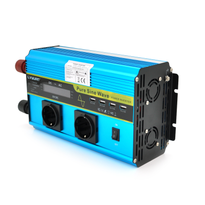 Інвертор напруги LY3200W (DC:1600W), 12/230V з правильною синусоїдою, 2 Shuko, 4*USB (DC:5V/2A), клемми+дроти, remote control, BOX