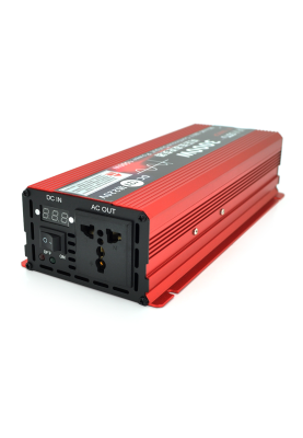 Інвертор напруги ST3000CP (DC:1500W), 12/220V з апроксимованою синусоїдою, 1 універсальна розетка, крокодили, BOX