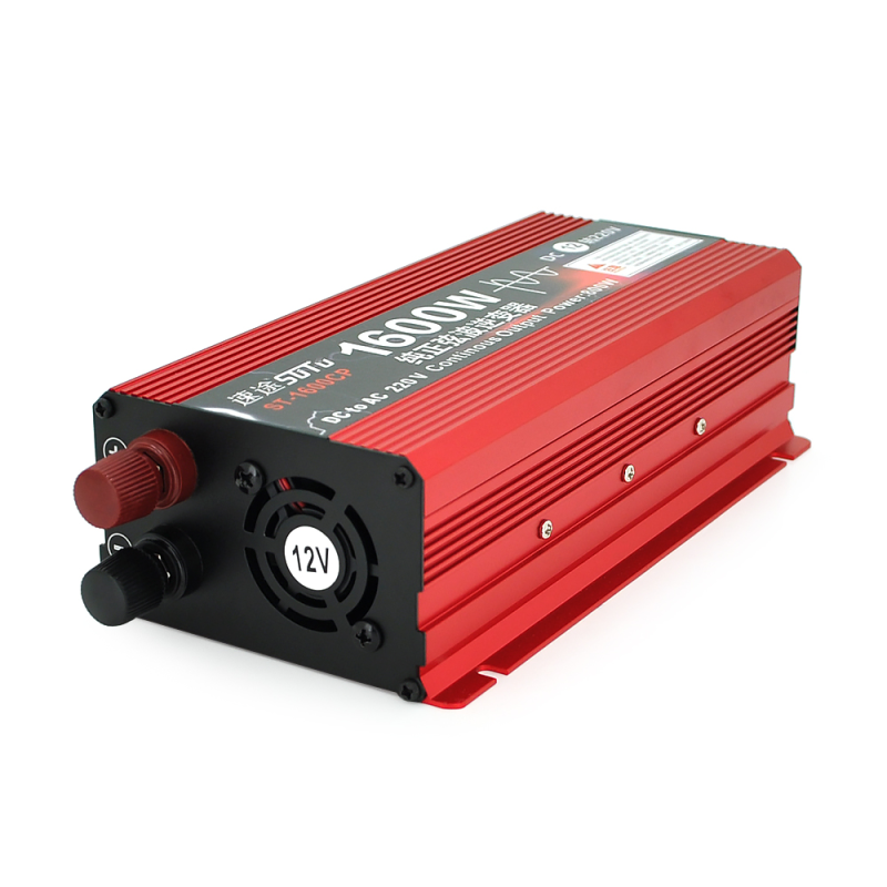 Інвертор напруги ST1600CP (DC:800W), 12/220V з апроксимованою синусоїдою, 1 універсальна розетка, крокодили, BOX