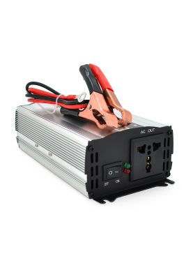 Інвертор напруги CJ-500Q (DC:250W), 12/220V з апроксимованою синусоїдою, 1 універсальна розетка, крокодили, BOX