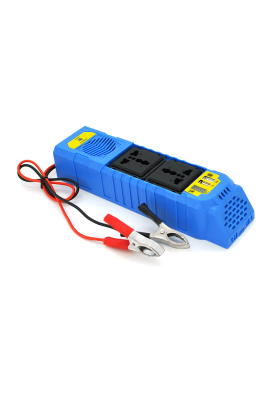 Інвертор напруги WS-105, 150Вт, 12/220 з апроксимованою синусоїдою, 2*USB 5V1A, 2 універсальна розетка, крокодили + дроти, BOX, Q50