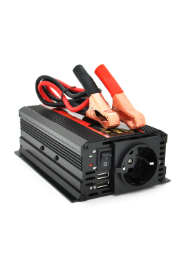 Інвертор напруги CARMAER1500W, 12/220V з апроксимованою синусоїдою, 1Shuko, 2*USB (DC:5V/2A), крокодили+ прикурювач, Q20